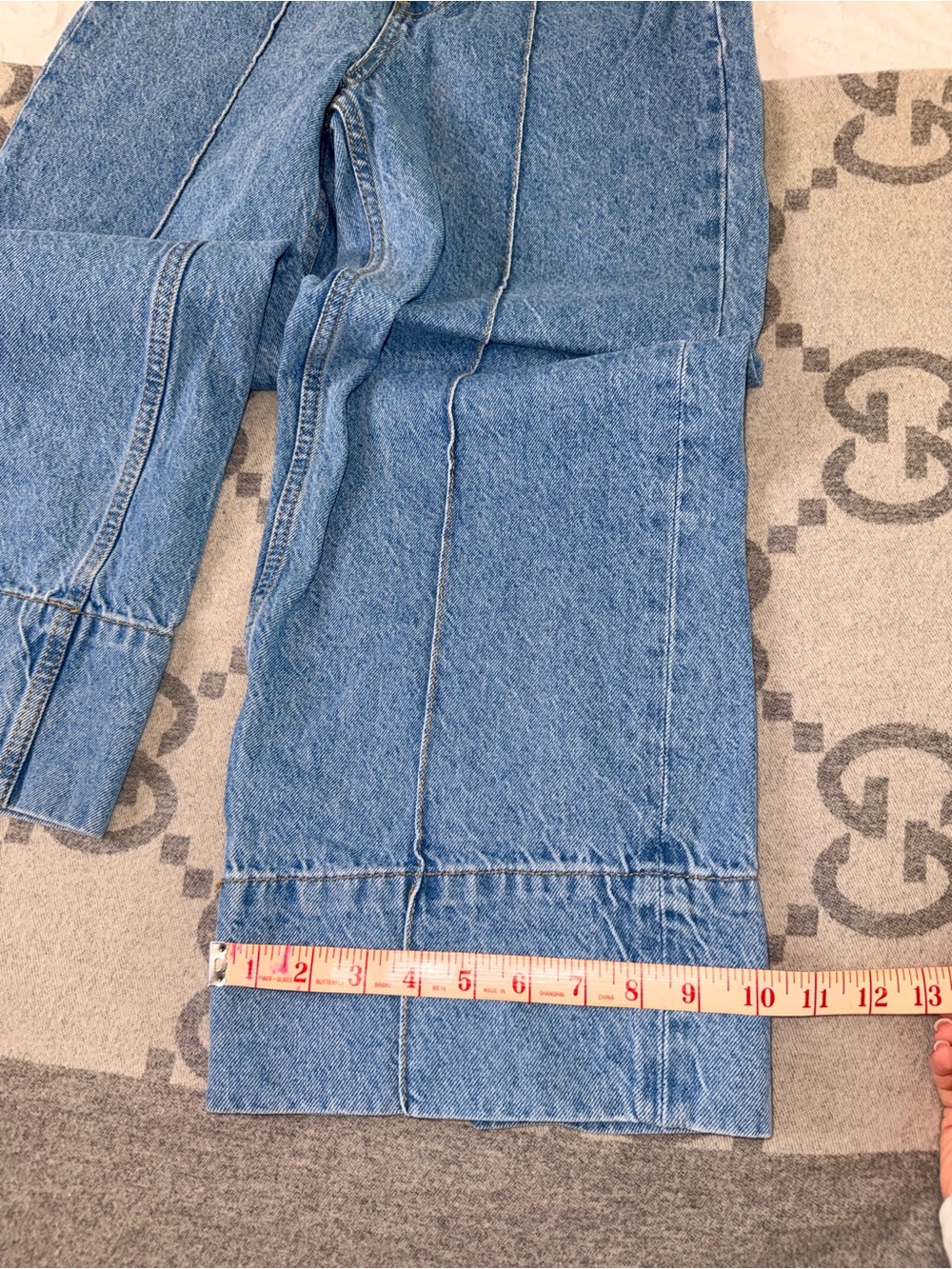 Light Blue Wide Leg Jeans - Women's Flare Denim - Picture 4 of 12